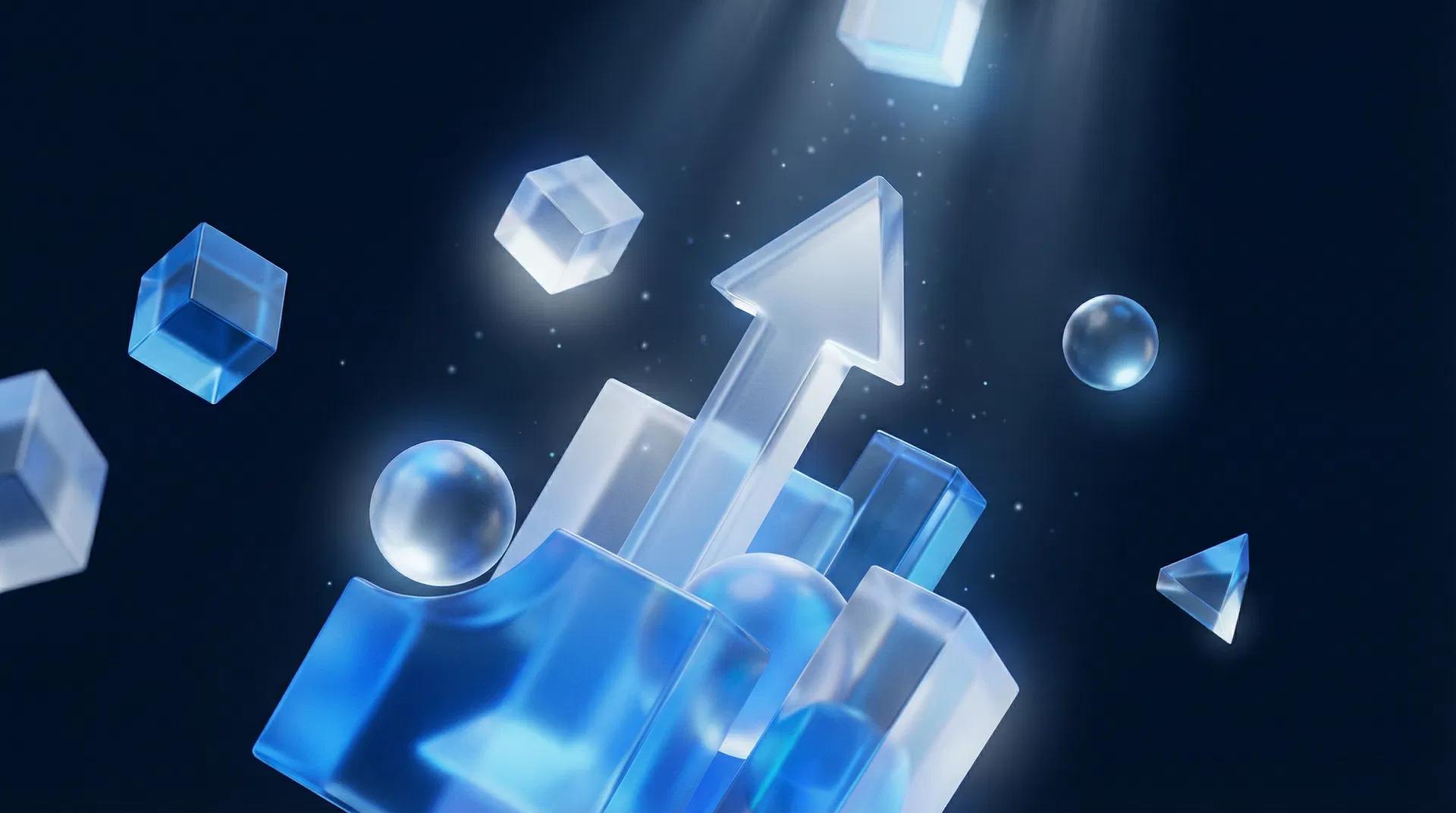 Abstract 3D financial illustration representing merchant cash advance funding and business growth